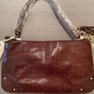 The Designer Drop Bag Joy Mangano Faux Crocodile Alligator Women's Handbag NWTs